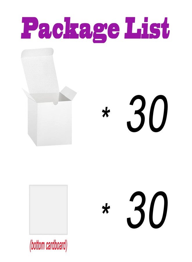 Bonfasvo Gift Boxes 30 Pack 4x4x4 inches White Fold Kraft Paper Boxes Bridesmaids Proposal Box Cupcake Boxes Easy Assemble Boxes with Lids for Wedding Birthday Party Christmas - Image 5